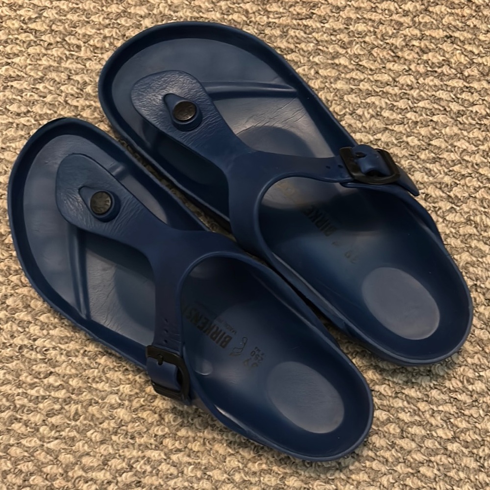 Birkenstock Navy Blue Slide Sandals